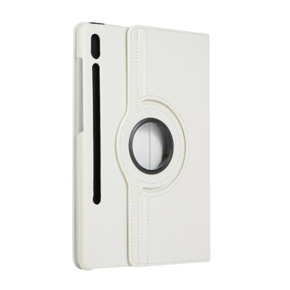 For Samsung Galaxy Tab S9+ / Tab S10+ 360 Degrees Rotation Holder Litchi Texture Leather Tablet Case(White) - Galaxy Tab S9+ Cases by PMC Jewellery | Online Shopping South Africa | PMC Jewellery | Buy Now Pay Later Mobicred