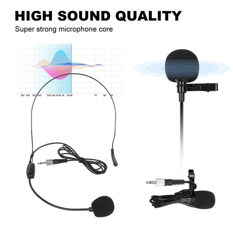 XTUGA A140-B Wireless Microphone System 4 BodyPack Headset Lavalier Microphone(US Plug) - Microphone by XTUGA | Online Shopping South Africa | PMC Jewellery | Buy Now Pay Later Mobicred