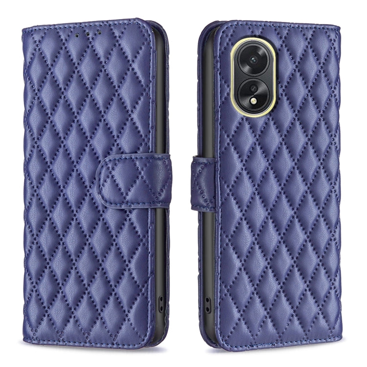 For OPPO A38 4G Diamond Lattice Wallet Flip Leather Phone Case(Blue) - A38 Cases by PMC Jewellery | Online Shopping South Africa | PMC Jewellery | Buy Now Pay Later Mobicred