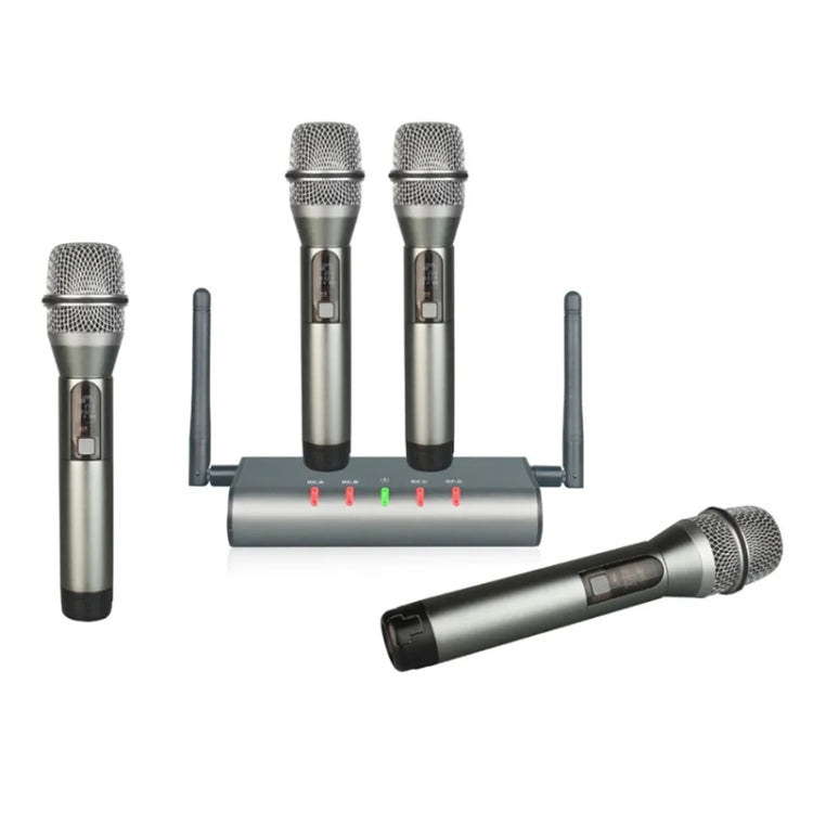 XTUGA U-F4600 Professional 4-Channel UHF Wireless Microphone System with 4 Handheld Microphone(US Plug) - Microphone by XTUGA | Online Shopping South Africa | PMC Jewellery | Buy Now Pay Later Mobicred