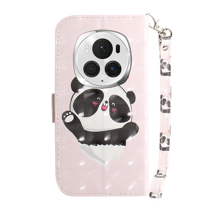 For Honor Magic6 Pro 3D Colored Horizontal Flip Leather Phone Case(Heart Panda) - Honor Cases by PMC Jewellery | Online Shopping South Africa | PMC Jewellery | Buy Now Pay Later Mobicred