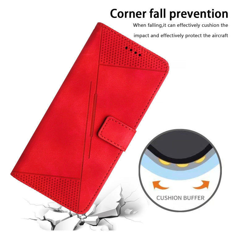 For Motorola Edge 2024 Dream Triangle Leather Phone Case with Lanyard(Red) - Motorola Cases by PMC Jewellery | Online Shopping South Africa | PMC Jewellery | Buy Now Pay Later Mobicred