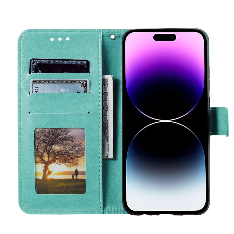 For iPhone 16 Totem Flower Embossed Leather Phone Case(Green) - free shipping - PMC TechLife - Order now!