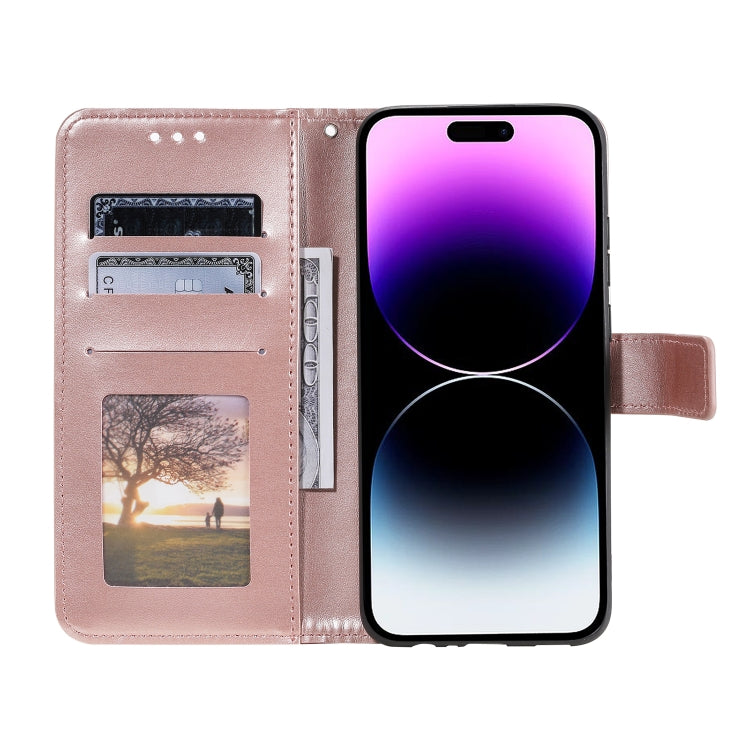 For iPhone 16 Totem Flower Embossed Leather Phone Case(Rose Gold) - iPhone 16 Cases by PMC TechLife | Online Shopping South Africa | PMC TechLife | Buy Now Pay Later Mobicred