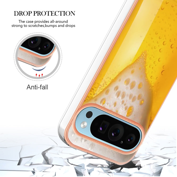 For Google Pixel 9 / 9 Pro Electroplating Dual-side IMD Phone Case(Draft Beer) - Google Cases by PMC Jewellery | Online Shopping South Africa | PMC Jewellery | Buy Now Pay Later Mobicred