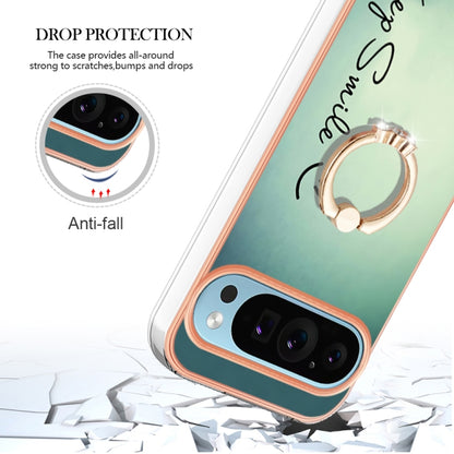 For Google Pixel 9 Pro XL Electroplating Dual-side IMD Phone Case with Ring Holder(Smile) - Google Cases by PMC Jewellery | Online Shopping South Africa | PMC Jewellery | Buy Now Pay Later Mobicred