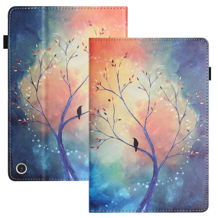 For Amazon Kindle Fire Max 11 2023 Sewing Litchi Texture Smart Leather Tablet Case(Oil Painting Tree) - Amazon by PMC TechLife | Online Shopping South Africa | PMC TechLife | Buy Now Pay Later Mobicred