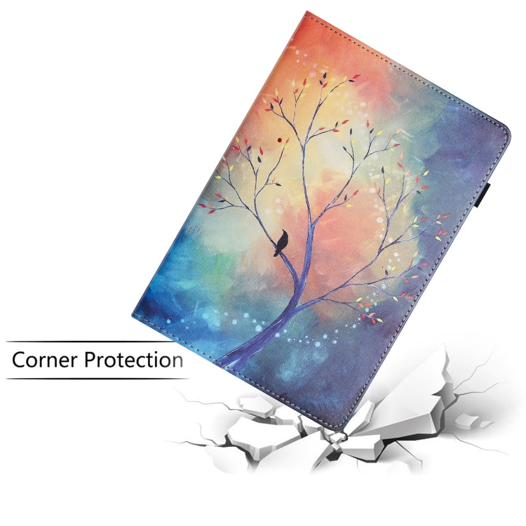 For Lenovo M10 Plus Sewing Litchi Texture Smart Leather Tablet Case(Oil Painting Tree) - Lenovo by PMC TechLife | Online Shopping South Africa | PMC TechLife | Buy Now Pay Later Mobicred