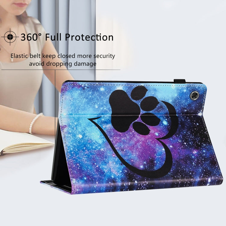 For Lenovo M10 Plus Sewing Litchi Texture Smart Leather Tablet Case(Footprint) - Lenovo by PMC TechLife | Online Shopping South Africa | PMC TechLife | Buy Now Pay Later Mobicred