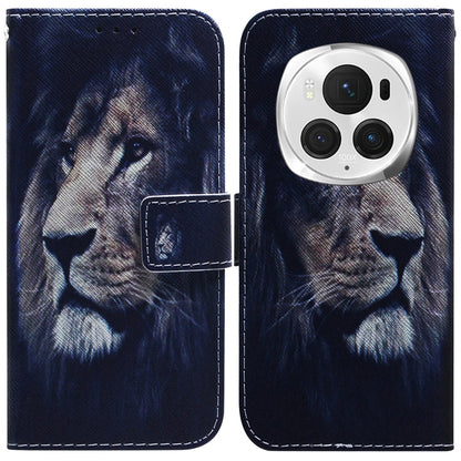 For Honor Magic6 Pro Coloured Drawing Flip Leather Phone Case(Lion) - Honor Cases by PMC Jewellery | Online Shopping South Africa | PMC Jewellery | Buy Now Pay Later Mobicred