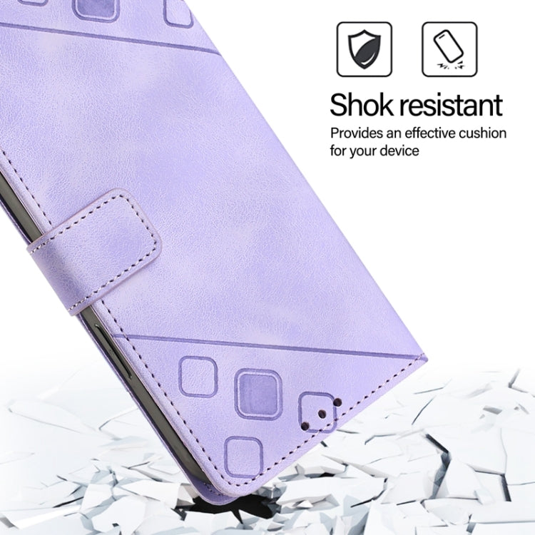 For Honor Magic6 Pro 5G Global Skin-feel Embossed Leather Phone Case(Light Purple) - Honor Cases by PMC Jewellery | Online Shopping South Africa | PMC Jewellery | Buy Now Pay Later Mobicred