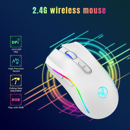 HXSJ L96 2.4G Wireless RGB Backlit Keyboard and Mouse Set 104 Pudding Key Caps + 4800DPI Mouse(Black) - Wireless Keyboard by HXSJ | Online Shopping South Africa | PMC Jewellery | Buy Now Pay Later Mobicred