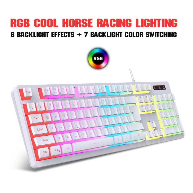 HXSJ L200+X100 Wired RGB Backlit Keyboard and Mouse Set 104 Pudding Key Caps + 3600DPI Mouse(Black) - Wired Keyboard by HXSJ | Online Shopping South Africa | PMC Jewellery | Buy Now Pay Later Mobicred