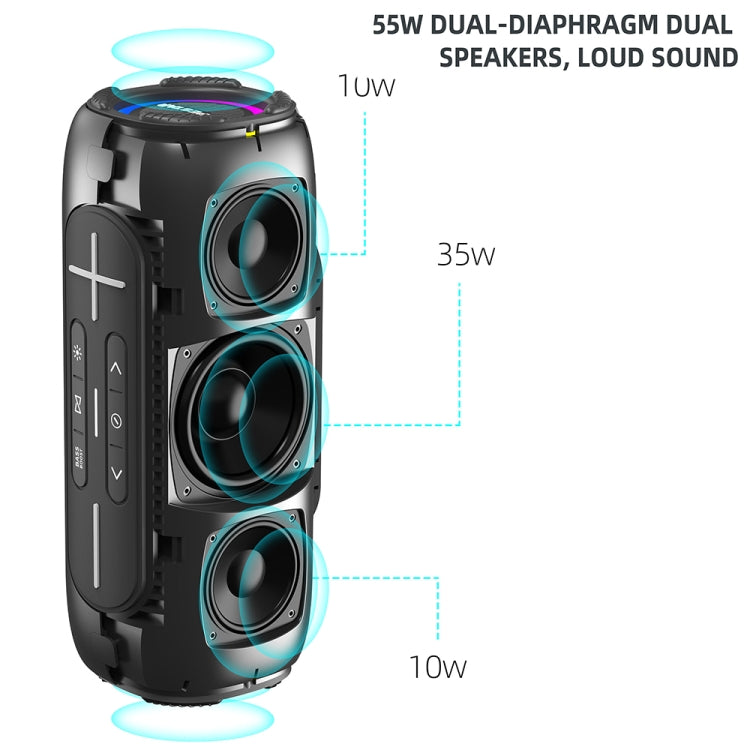 HOPESTAR P32Max 55W IPX6 Waterproof Portable Wireless Bluetooth Speaker(Blue) - free shipping - PMC Jewellery - Order now!