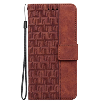 For Honor Magic6 Pro Geometric Embossed Leather Phone Case(Brown) - Honor Cases by PMC Jewellery | Online Shopping South Africa | PMC Jewellery | Buy Now Pay Later Mobicred