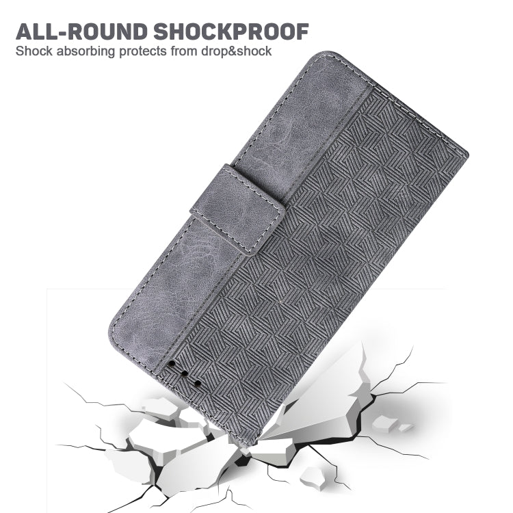 For Honor Magic6 Pro Geometric Embossed Leather Phone Case(Grey) - Honor Cases by PMC Jewellery | Online Shopping South Africa | PMC Jewellery | Buy Now Pay Later Mobicred