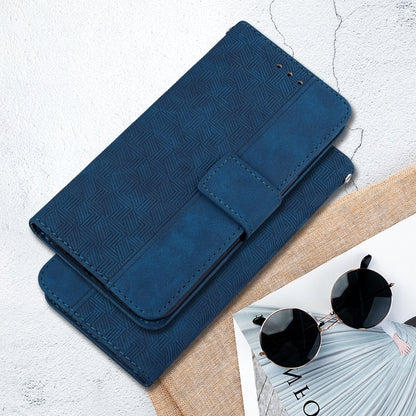 For Honor Magic6 Pro Geometric Embossed Leather Phone Case(Blue) - Honor Cases by PMC Jewellery | Online Shopping South Africa | PMC Jewellery | Buy Now Pay Later Mobicred