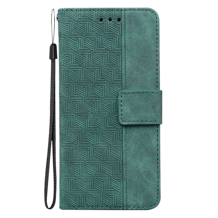 For Honor Magic6 Pro Geometric Embossed Leather Phone Case(Green) - Honor Cases by PMC Jewellery | Online Shopping South Africa | PMC Jewellery | Buy Now Pay Later Mobicred