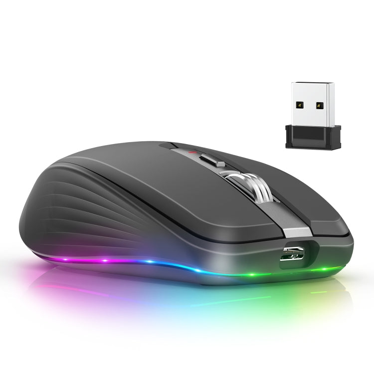 HXSJ M303 2400DPI Dual Mode 2.4GHz + Bluetooth 5.1 Wireless Mouse(Black) - Wireless Mice by HXSJ | Online Shopping South Africa | PMC Jewellery | Buy Now Pay Later Mobicred