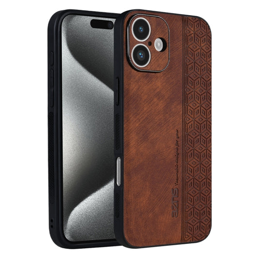 For iPhone 16 AZNS 3D Embossed Skin Feel Phone Case(Brown) - iPhone 16 Cases by AZNS | Online Shopping South Africa | PMC Jewellery | Buy Now Pay Later Mobicred