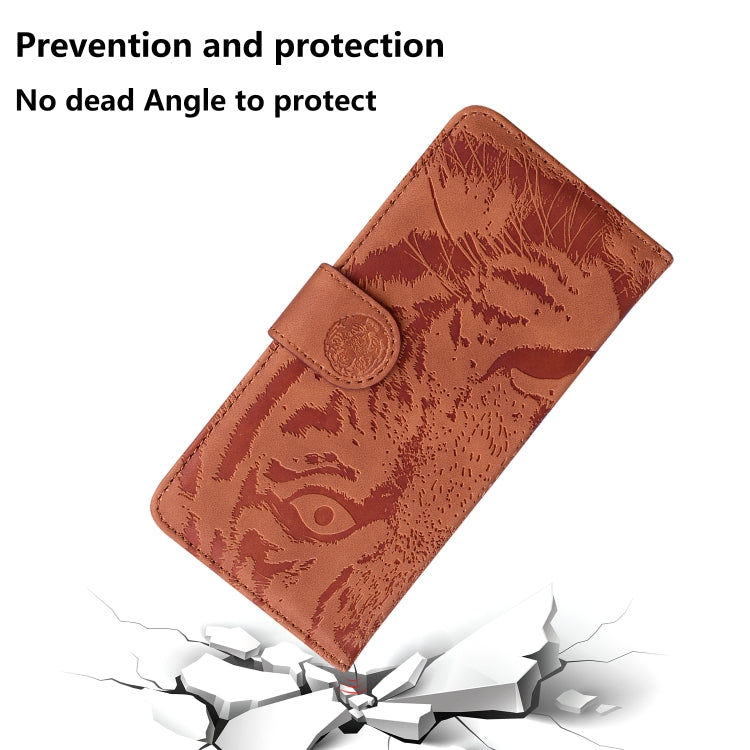 For Honor Magic6 Pro Tiger Embossing Pattern Flip Leather Phone Case(Brown) - Honor Cases by PMC Jewellery | Online Shopping South Africa | PMC Jewellery | Buy Now Pay Later Mobicred