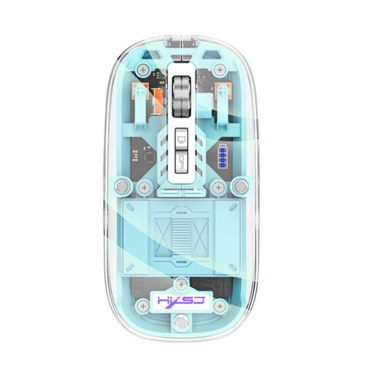 HXSJ T900 Transparent Magnet Three-mode Wireless Gaming Mouse(Blue) - Wireless Mice by HXSJ | Online Shopping South Africa | PMC Jewellery | Buy Now Pay Later Mobicred