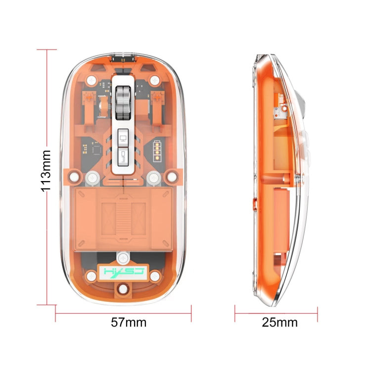 HXSJ T900 Transparent Magnet Three-mode Wireless Gaming Mouse(Pink) - Wireless Mice by HXSJ | Online Shopping South Africa | PMC Jewellery | Buy Now Pay Later Mobicred