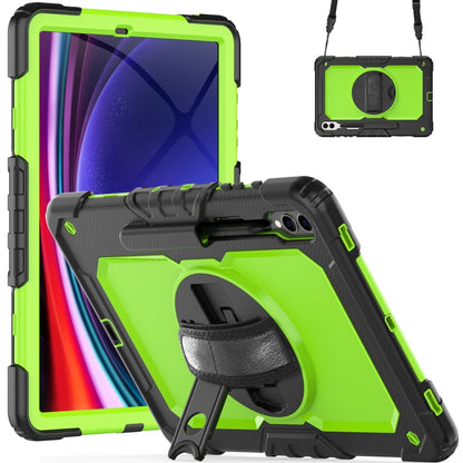 For Samsung Galaxy Tab S9+ / S8+ Silicone + PC Tablet Case(Black+Yellow Green) - Galaxy Tab S9+ Cases by PMC Jewellery | Online Shopping South Africa | PMC Jewellery | Buy Now Pay Later Mobicred