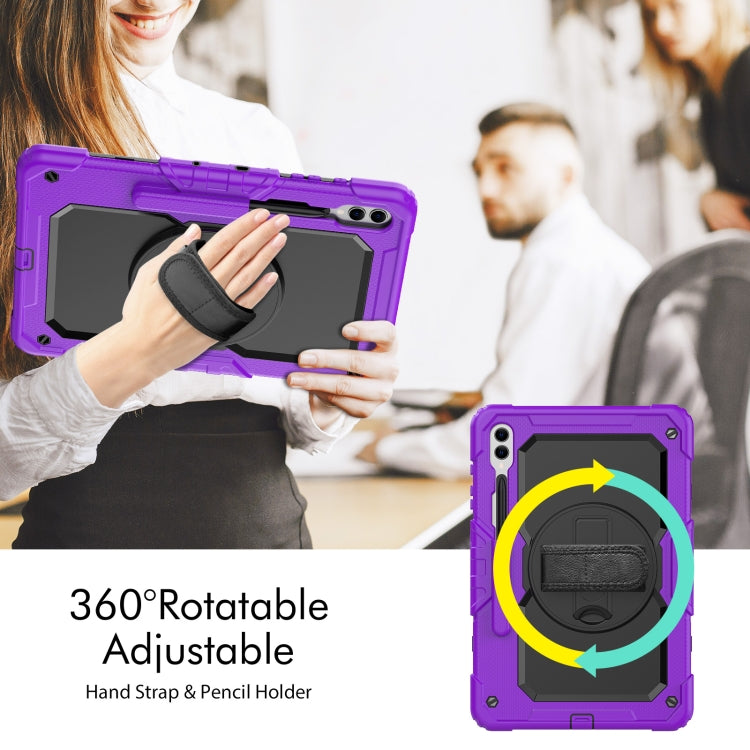 For Samsung Galaxy Tab S10+ / S9+ / S9 FE+ Silicone Hybrid PC Tablet Protective Case(Purple+Black) - Galaxy Tab S9+ Cases by PMC Jewellery | Online Shopping South Africa | PMC Jewellery | Buy Now Pay Later Mobicred