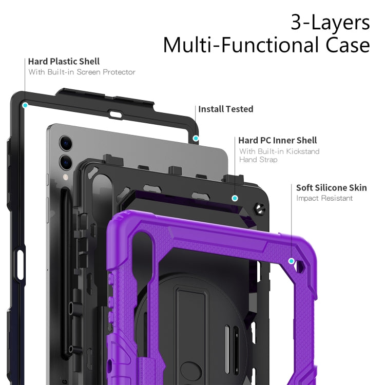 For Samsung Galaxy Tab S10+ / S9+ / S9 FE+ Silicone Hybrid PC Tablet Protective Case(Purple+Black) - Galaxy Tab S9+ Cases by PMC Jewellery | Online Shopping South Africa | PMC Jewellery | Buy Now Pay Later Mobicred