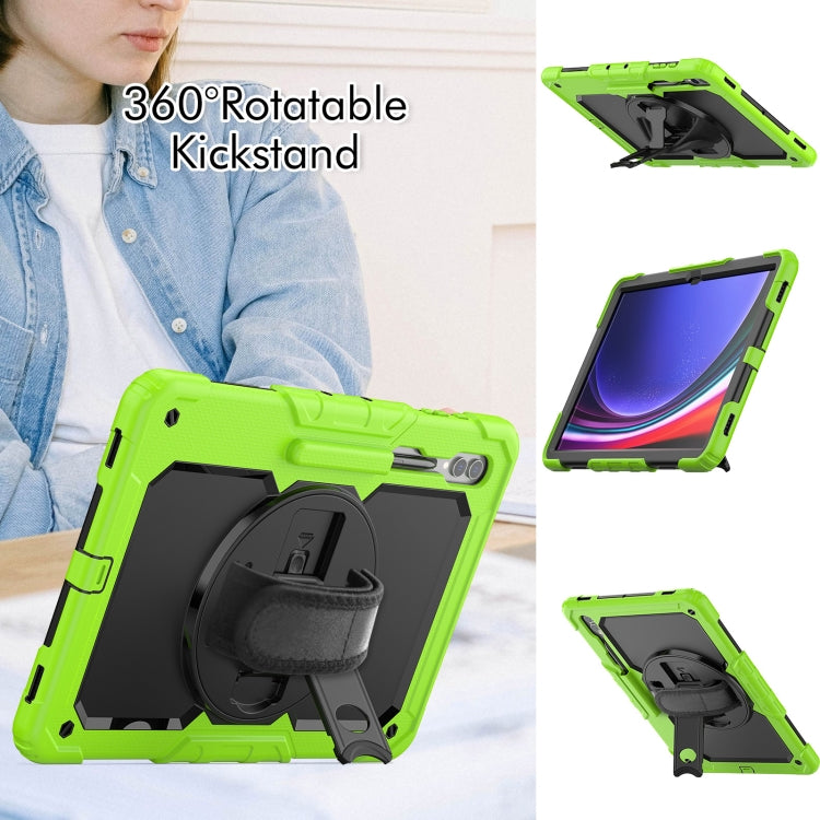 For Samsung Galaxy Tab S9 Ultra / S10 Ultra Silicone Hybrid PC Tablet Protective Case(Yellow Green+Black) - Galaxy Tab S9 Ultra Cases by PMC Jewellery | Online Shopping South Africa | PMC Jewellery | Buy Now Pay Later Mobicred