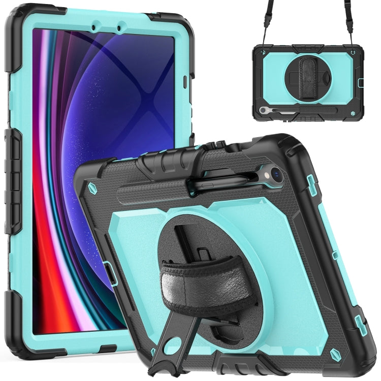 For Samsung Galaxy Tab S9 / S9 FE Silicone + PC Tablet Case(Black+Light Blue) - Galaxy Tab S9 Cases by PMC Jewellery | Online Shopping South Africa | PMC Jewellery | Buy Now Pay Later Mobicred