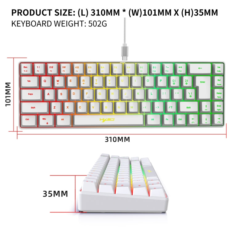 HXSJ V200 Wired RGB Backlit Mechanical Keyboard 68 Key Caps, Cable Length: 1.7m(Black) - Wired Keyboard by HXSJ | Online Shopping South Africa | PMC Jewellery | Buy Now Pay Later Mobicred