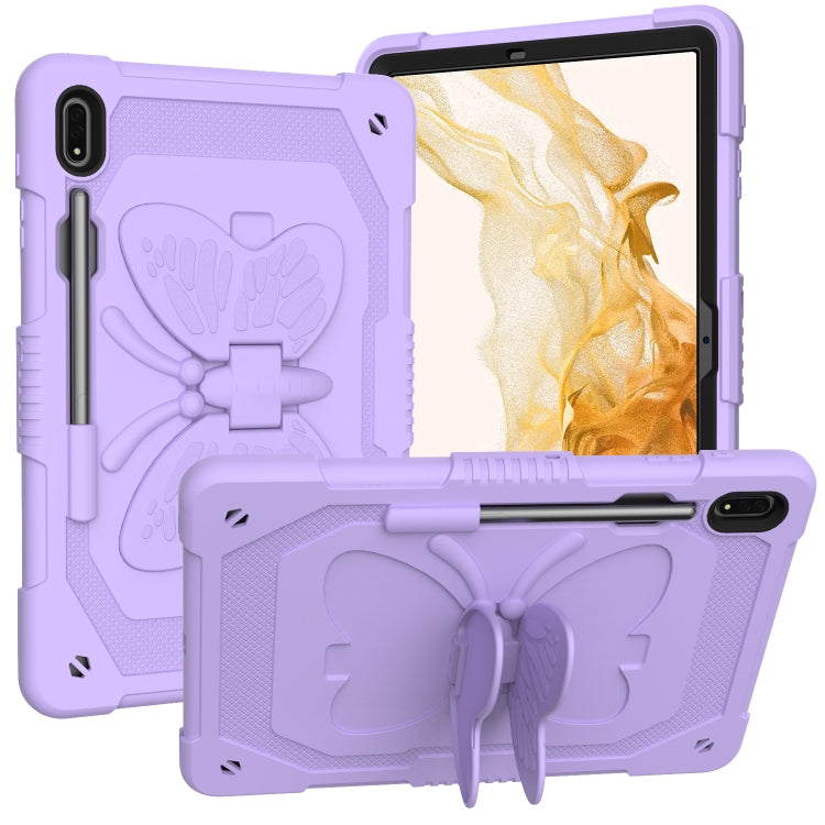 For Samsung Galaxy Tab S9+ Butterfly Kickstand Heavy Duty Hard Rugged Tablet Case(Raro Purple) - Galaxy Tab S9+ Cases by PMC Jewellery | Online Shopping South Africa | PMC Jewellery | Buy Now Pay Later Mobicred