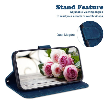 For Honor 90 Lite Butterfly Rose Embossed Leather Phone Case(Blue) - Honor Cases by PMC Jewellery | Online Shopping South Africa | PMC Jewellery | Buy Now Pay Later Mobicred