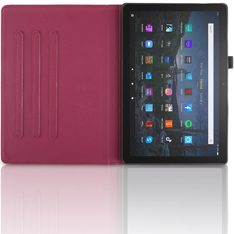 For Amazon Kindle Fire HD10 2021 Tree Life Embossed Rotation Leather Tablet Case(Red) - Amazon by PMC TechLife | Online Shopping South Africa | PMC TechLife | Buy Now Pay Later Mobicred