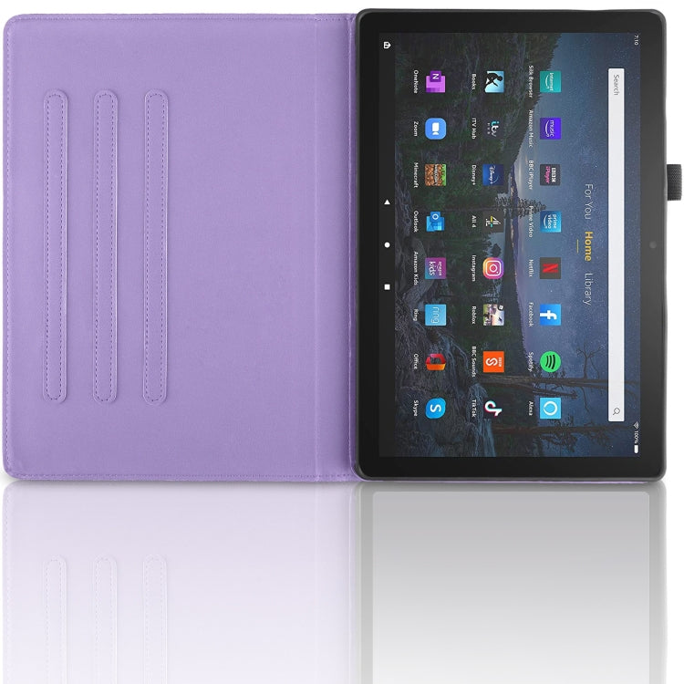 For Amazon Kindle Fire HD10 2021 Tree Life Embossed Rotation Leather Tablet Case(Purple) - Amazon by PMC TechLife | Online Shopping South Africa | PMC TechLife | Buy Now Pay Later Mobicred