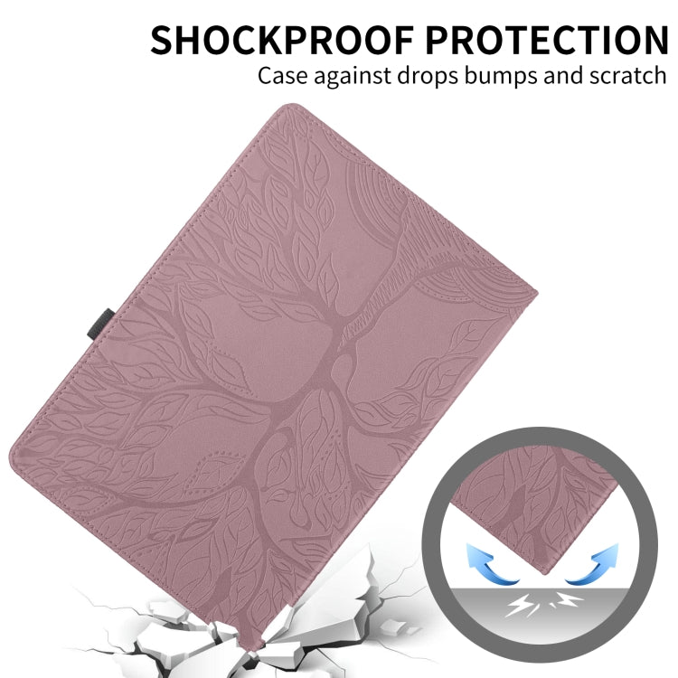 For Amazon Kindle Paperwhite 5 Tree Life Embossed Rotation Leather Smart Tablet Case(Rose Gold) - Amazon by PMC TechLife | Online Shopping South Africa | PMC TechLife | Buy Now Pay Later Mobicred