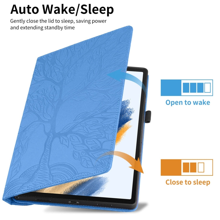 For Lenovo Tab M10 Plus 10.6 3rd Gen Tree Life Embossed Rotation Leather Smart Tablet Case(Blue) - Lenovo by PMC TechLife | Online Shopping South Africa | PMC TechLife | Buy Now Pay Later Mobicred