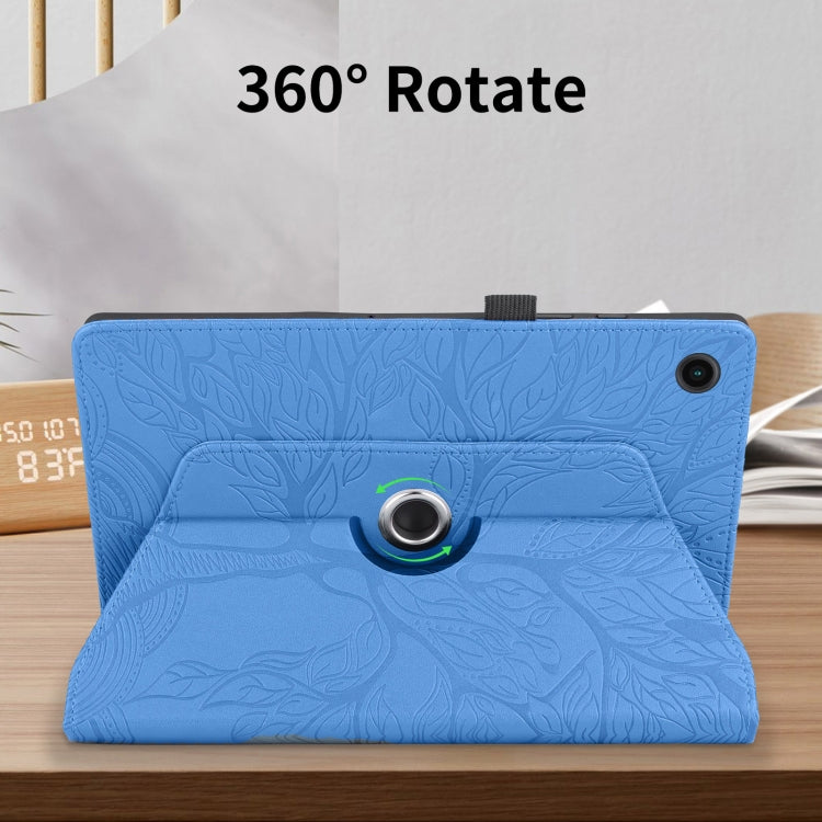 For Lenovo Tab M10 Plus 10.6 3rd Gen Tree Life Embossed Rotation Leather Smart Tablet Case(Blue) - Lenovo by PMC TechLife | Online Shopping South Africa | PMC TechLife | Buy Now Pay Later Mobicred