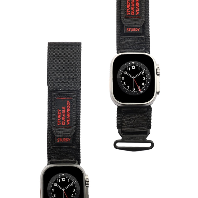 For Apple Watch Ultra 2 49mm AW Nylon Two-Section Watch Band(Black) - Watch Bands by PMC Jewellery | Online Shopping South Africa | PMC Jewellery | Buy Now Pay Later Mobicred