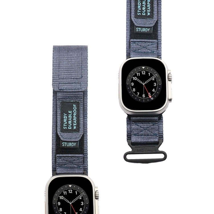 For Apple Watch Ultra 2 49mm AW Nylon Two-Section Watch Band(Blue) - Watch Bands by PMC Jewellery | Online Shopping South Africa | PMC Jewellery