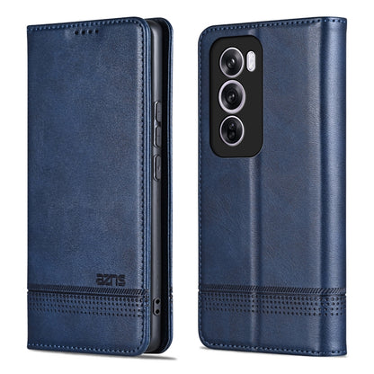 For OPPO Reno12 Global AZNS Magnetic Calf Texture Flip Leather Phone Case(Dark Blue) - Reno12 Cases by AZNS | Online Shopping South Africa | PMC Jewellery | Buy Now Pay Later Mobicred