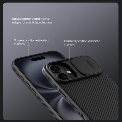 For iPhone 16 Plus NILLKIN CamShield Pro PC Phone Case(Black) - iPhone 16 Plus Cases by NILLKIN | Online Shopping South Africa | PMC Jewellery | Buy Now Pay Later Mobicred