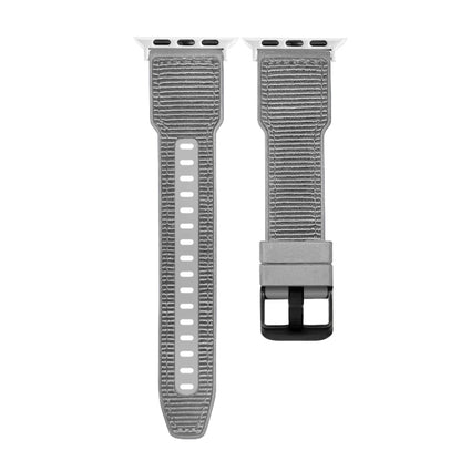 For Apple Watch SE 2023 40mm Hybrid Braid Nylon Silicone Watch Band(Grey) - Watch Bands by PMC Jewellery | Online Shopping South Africa | PMC Jewellery