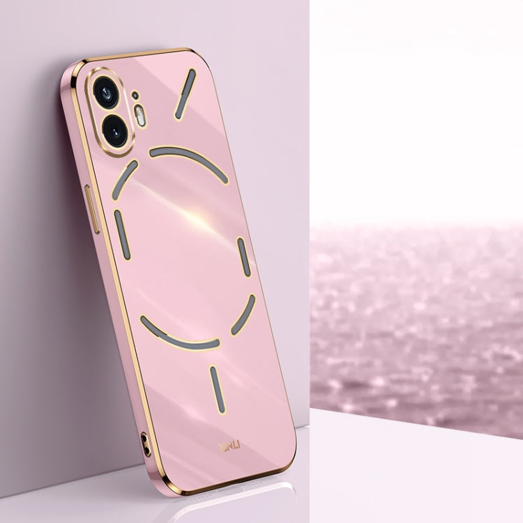 For Nothing Phone 2 XINLI Straight Edge 6D Electroplate TPU Phone Case(Cherry Purple) - More Brand by XINLI | Online Shopping South Africa | PMC Jewellery | Buy Now Pay Later Mobicred