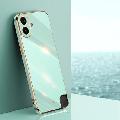 For Nothing CMF Phone 1 XINLI Straight Edge 6D Electroplate TPU Phone Case(Mint Green) - More Brand by XINLI | Online Shopping South Africa | PMC Jewellery | Buy Now Pay Later Mobicred