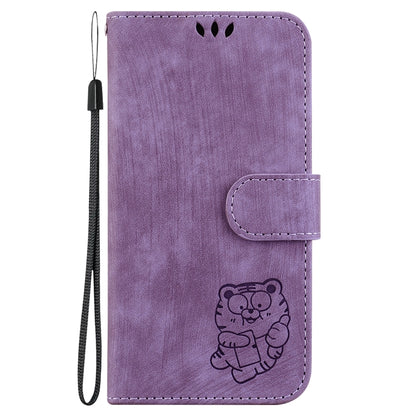 For iPhone 16 Pro Little Tiger Embossed Leather Phone Case(Purple) - iPhone 16 Pro Cases by PMC Jewellery | Online Shopping South Africa | PMC Jewellery | Buy Now Pay Later Mobicred