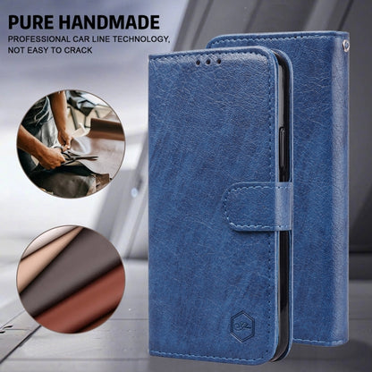 For Google Pixel 9 Pro Skin Feeling Oil Leather Texture PU + TPU Phone Case(Dark Blue) - Google Cases by PMC Jewellery | Online Shopping South Africa | PMC Jewellery | Buy Now Pay Later Mobicred