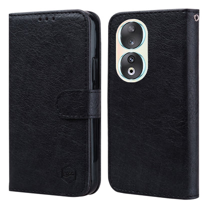 For Honor 90 Skin Feeling Oil Leather Texture PU + TPU Phone Case(Black) - Honor Cases by PMC Jewellery | Online Shopping South Africa | PMC Jewellery